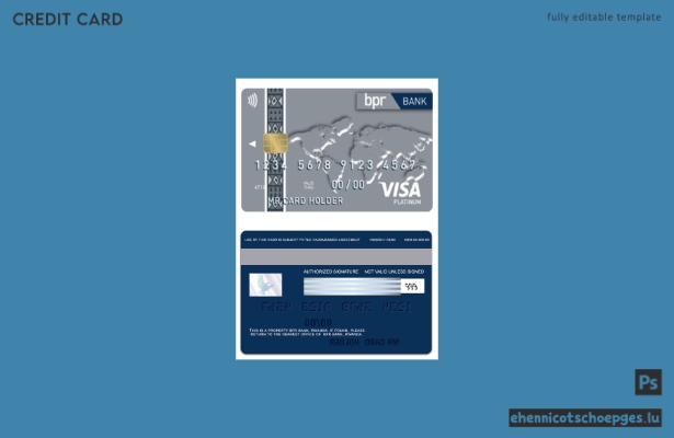 Beispielvorschau der BPR Bank Visa Platinum Karte in Ruanda